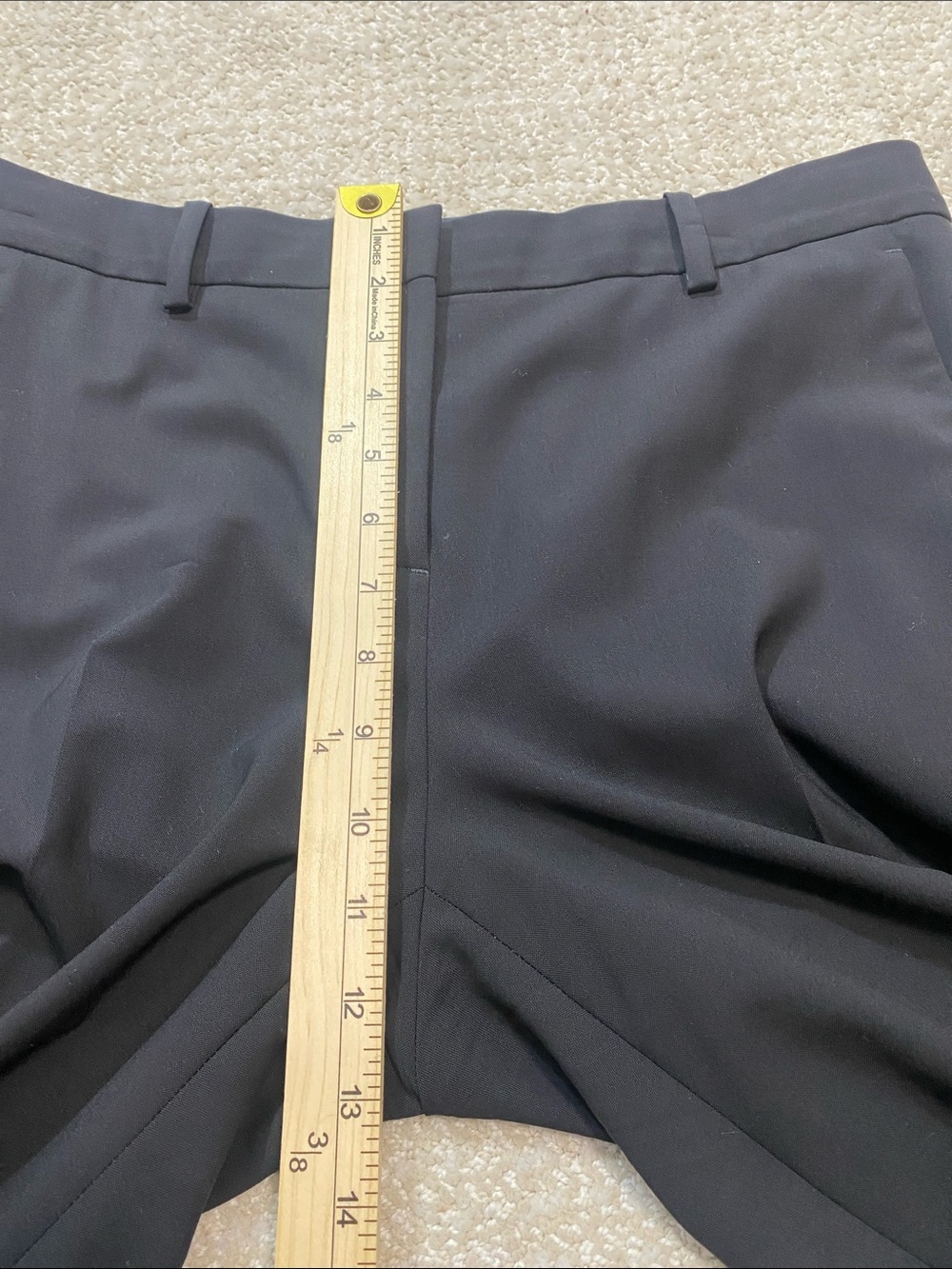 Theory Black Tailored Straight-Leg Trousers Size 6 Shell 96% Wool 4% Elastane - Picture 9 of 16